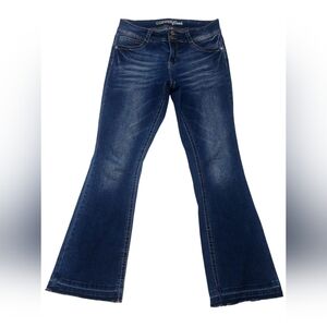 Copper Flash Women's Curvy Jeans W Embellishments Blue Denim SZ 8 Curvy